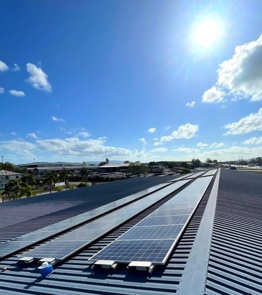 Roof with Solar Panels — Electricians in Townsville, QLD